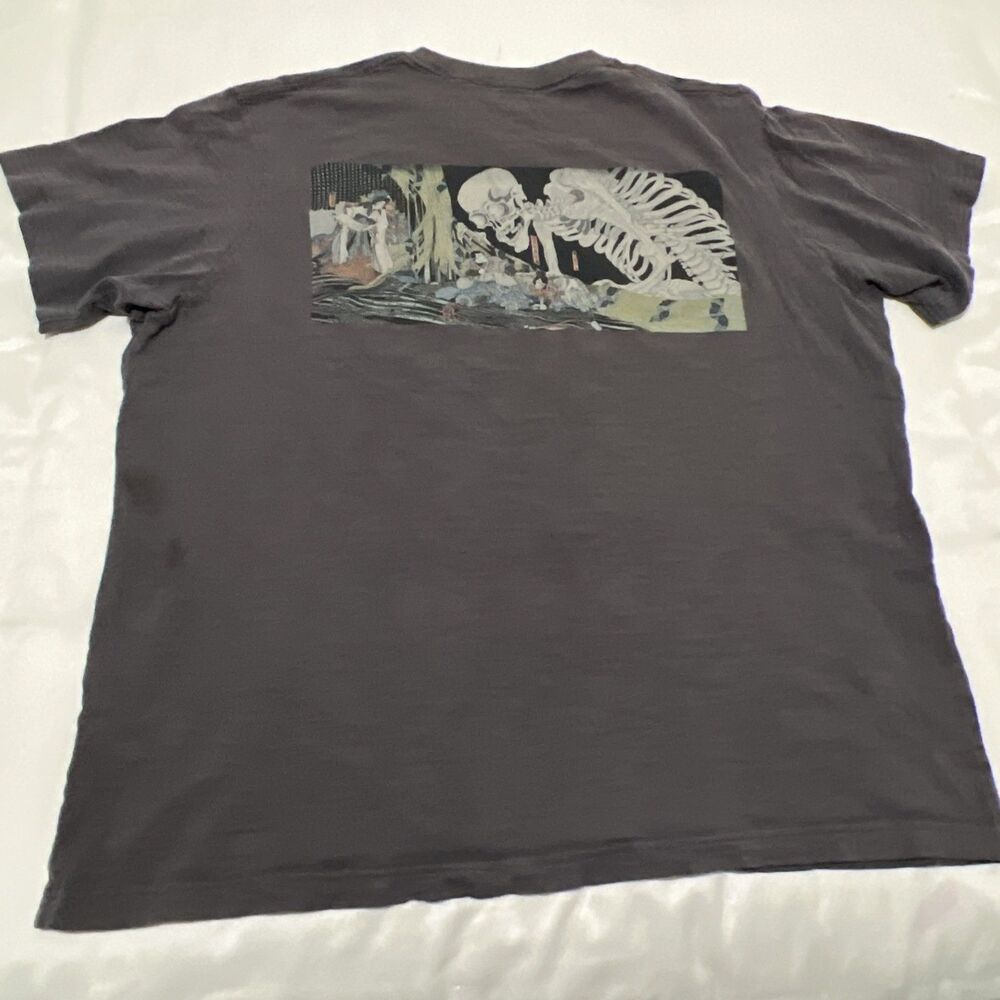 UNIQLO UT Edo Ukiyo-e Japanese Pattern Utagawa Kuniyoshi Skull T-Shirt XXL Gray